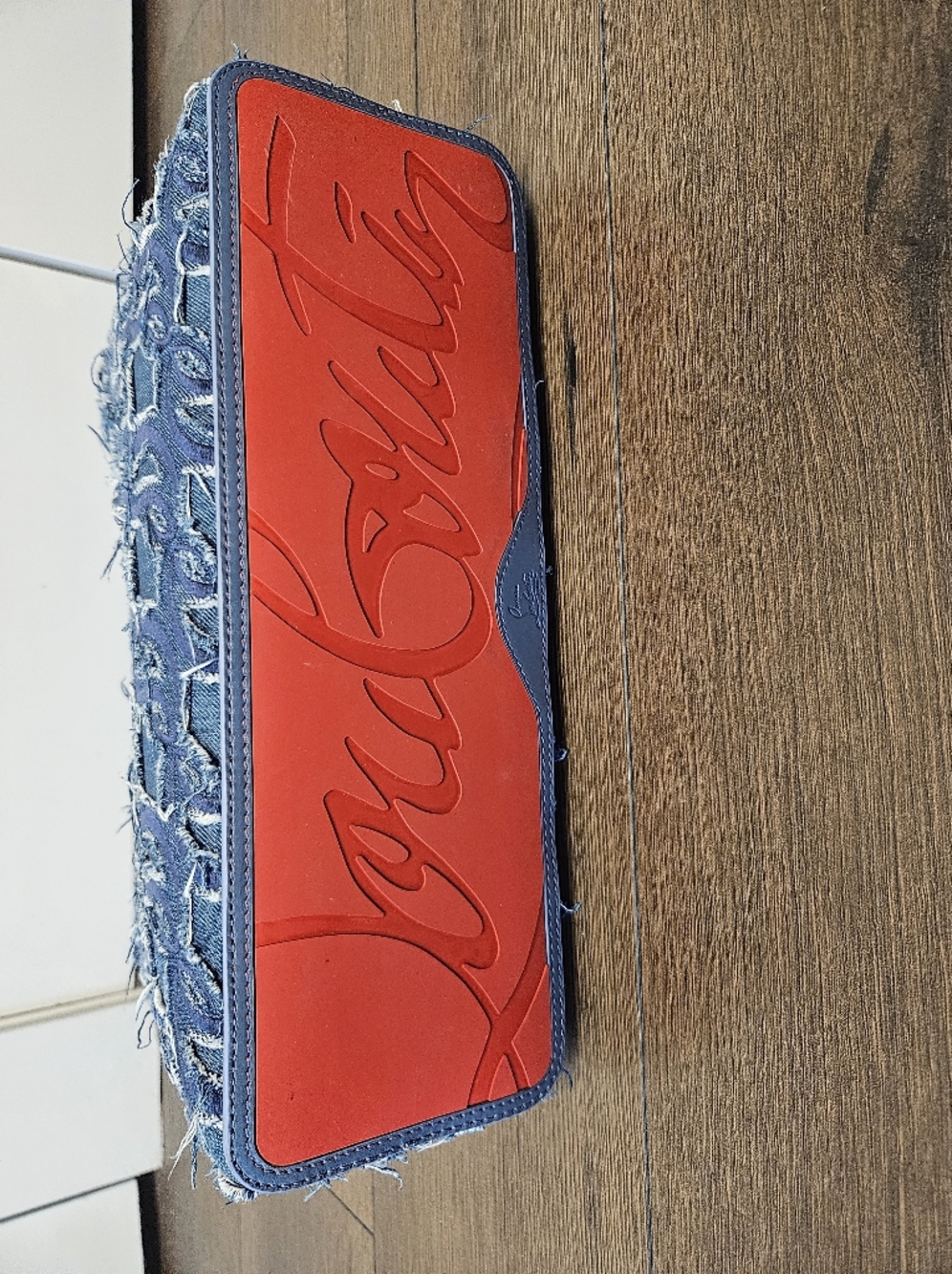 NWT Christian Louboutin Toile Denim Brode Tote With Detachable Pouch + Dustbag - Picture 7 of 15